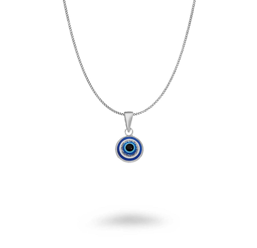 Sparkle Round Evil Eye Necklace