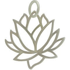 Sterling Silver Lotus Flower Pendant - Layered Charm