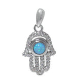 Hamsa Opal Eye Necklace