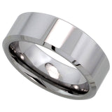 8mm Beveled Edge Tungsten Ring