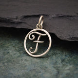 Circle Script Initial Necklace