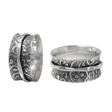 Textured Floral Design Meditation Ring