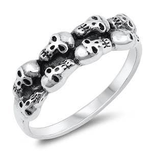 Top Double Layer Skull Ring