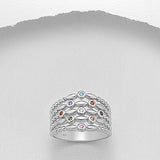 Layered Color CZ bead Ring
