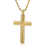 Mininalistic Facet Cross Necklace