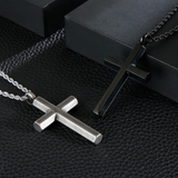 Mininalistic Facet Cross Necklace