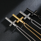 Mininalistic Facet Cross Necklace