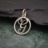 Circle Script Initial Necklace