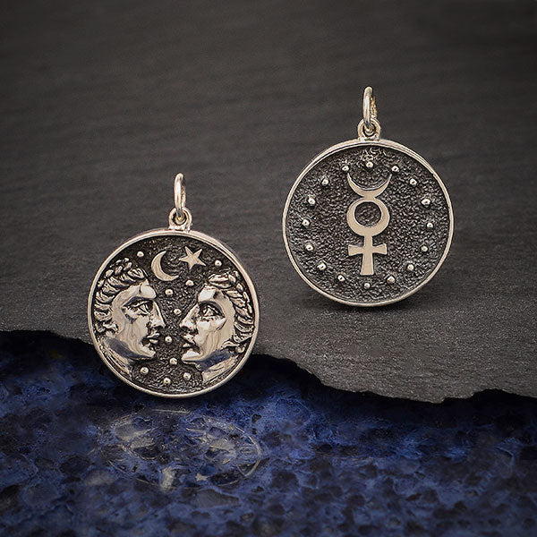 Gemini Double-Sided Coin Zodiac Necklace