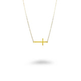 Gold Medium Sideways Cross Necklace