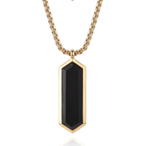 Semi-Precious Stone Thin Hexagon Necklace