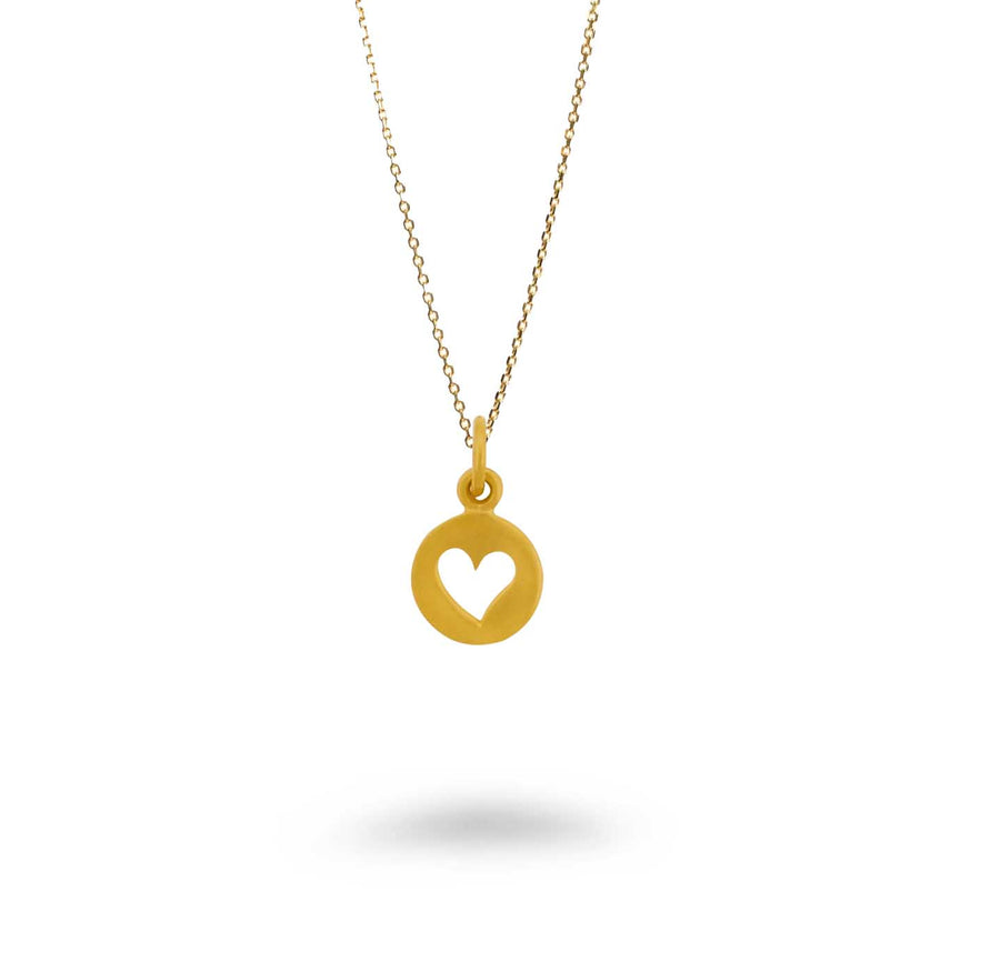 Circle Heart Cut out Necklace