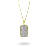 CZ Encrusted Dogtag Necklace