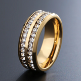 Stainless Steel Double CZ Eternity Ring