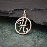 Circle Script Initial Necklace
