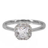 Halo Princess Cut Solitaire Ring