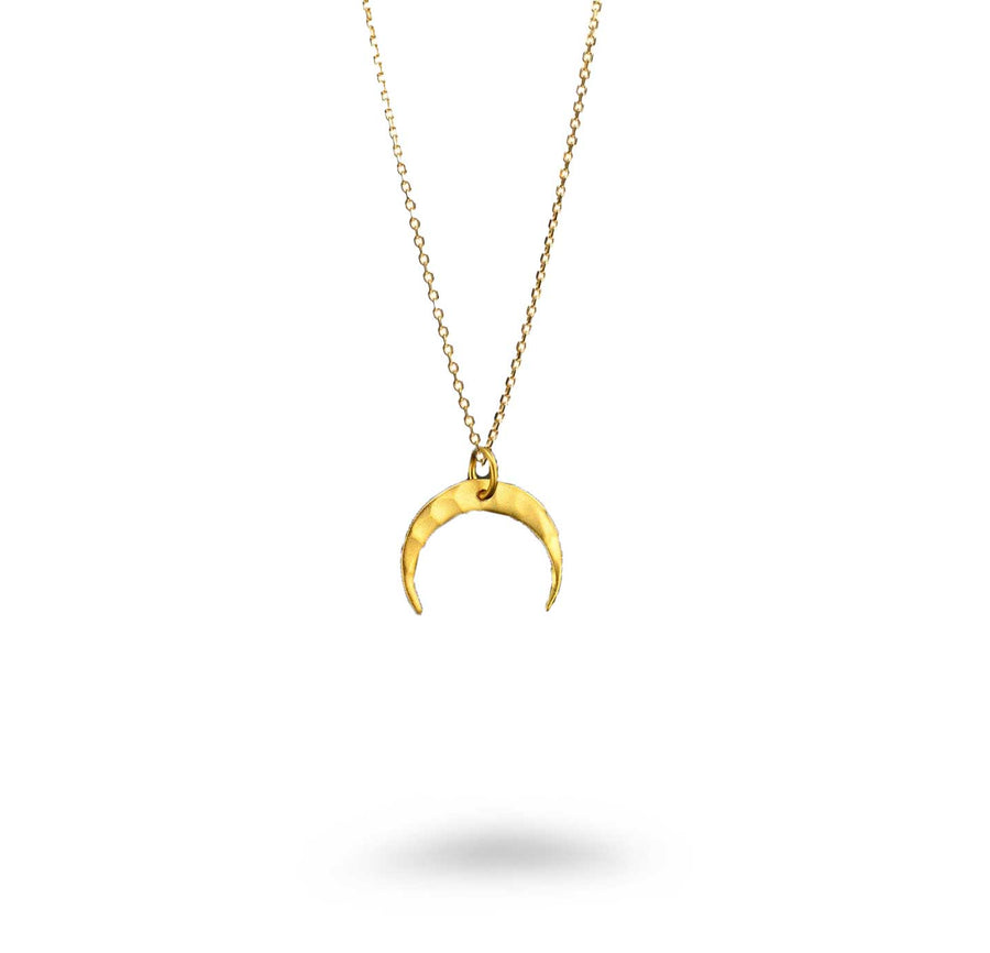 Hammered Crescent Moon Necklace