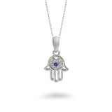 Hamsa with CZ Heart Necklace