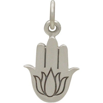 Lotus in Hamsa hand Necklace