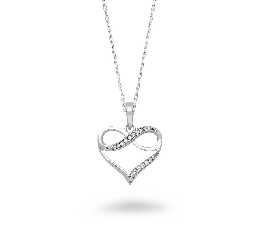 CZ Infinity on Heart Necklace