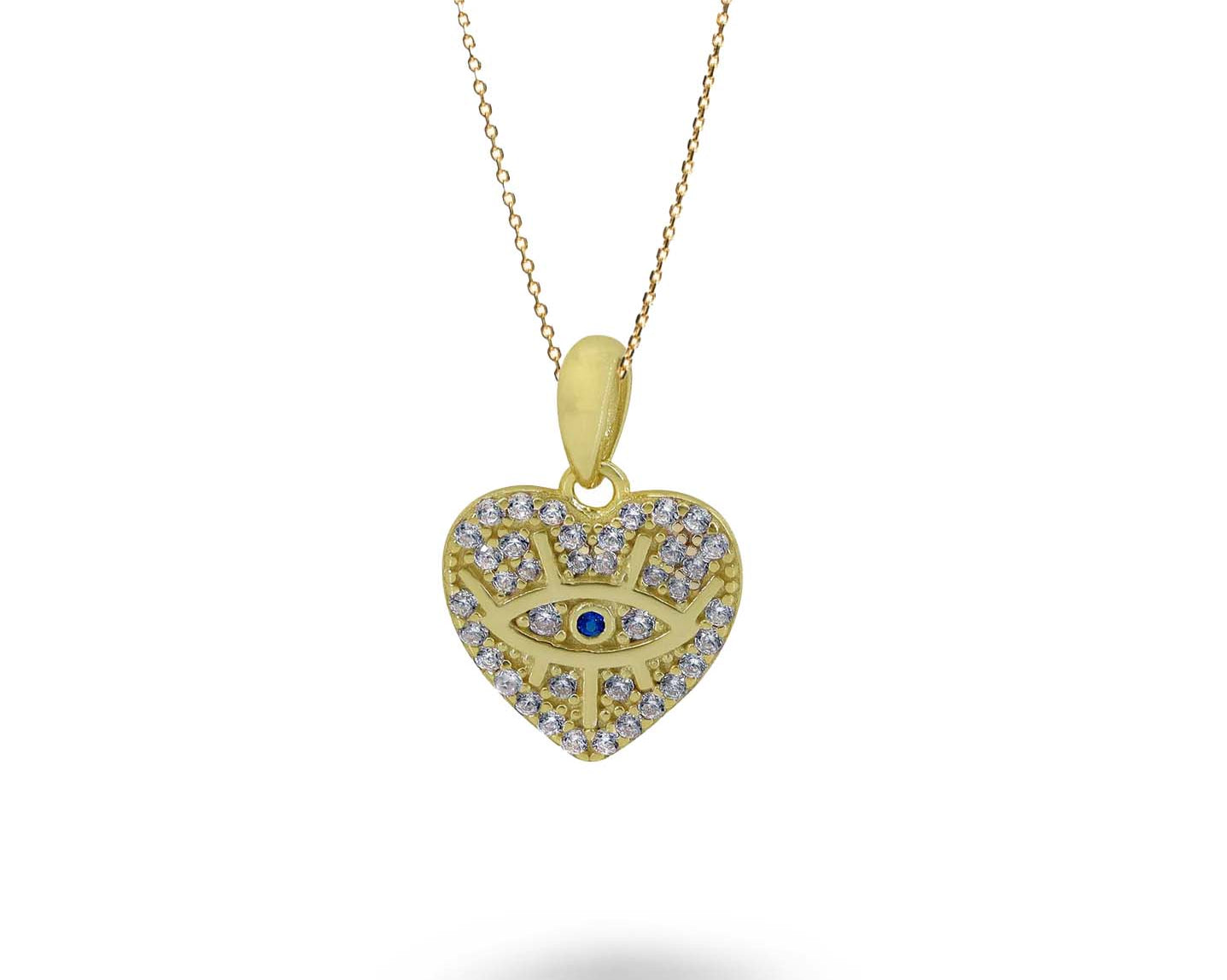 Heart Flair Evil Eye Necklace