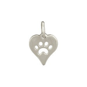 Heart with Paw Cutout Necklace