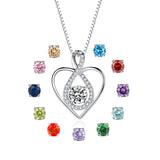 Infinity Heart Birthstone Necklace