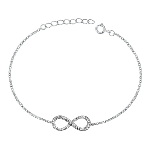 CZ Encrusted Infinity Chain Bracelet