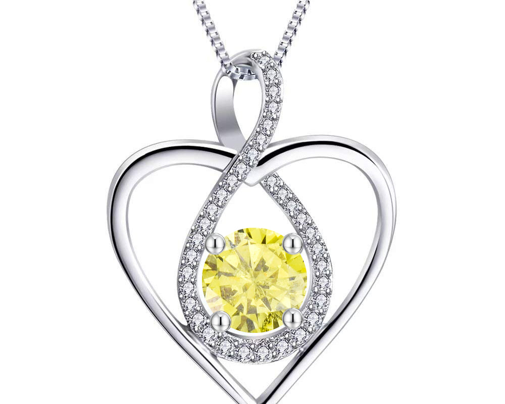 Infinity Heart Birthstone Necklace