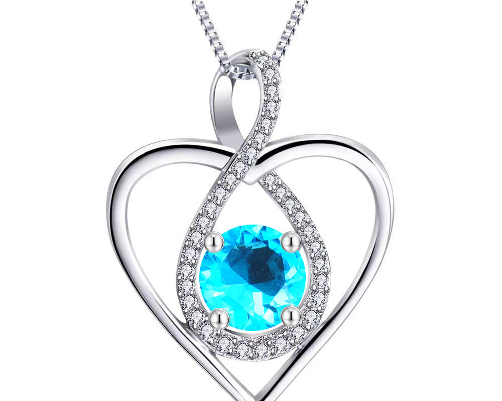 Infinity Heart Birthstone Necklace