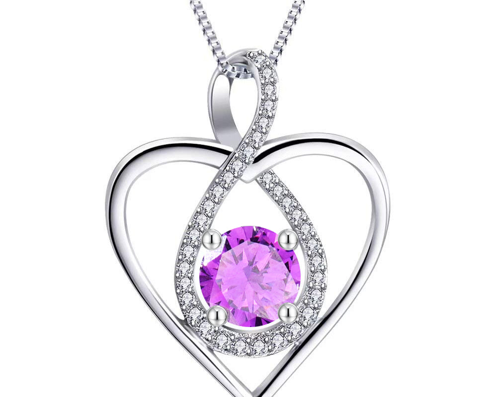 Infinity Heart Birthstone Necklace