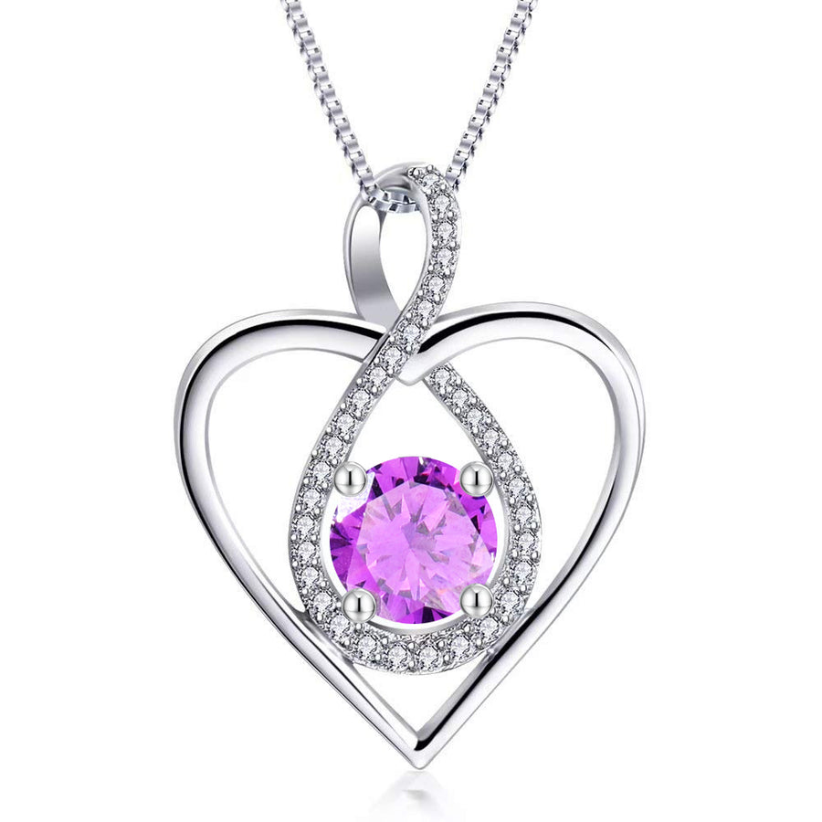 Infinity Heart Birthstone Necklace