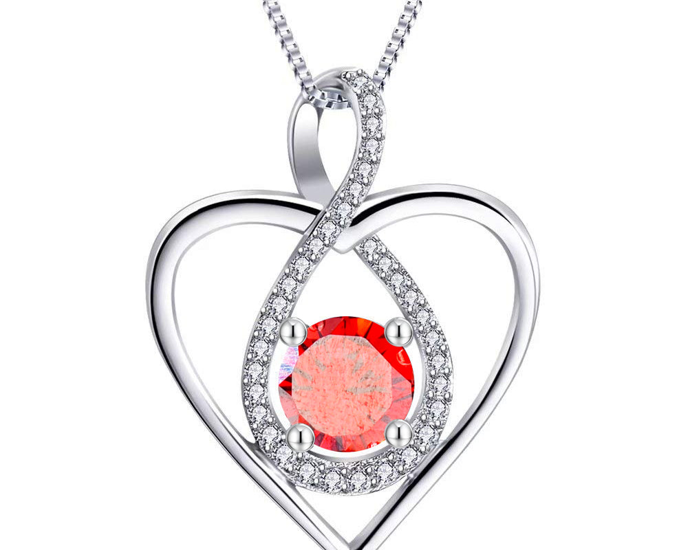 Infinity Heart Birthstone Necklace