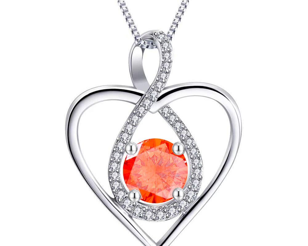 Infinity Heart Birthstone Necklace