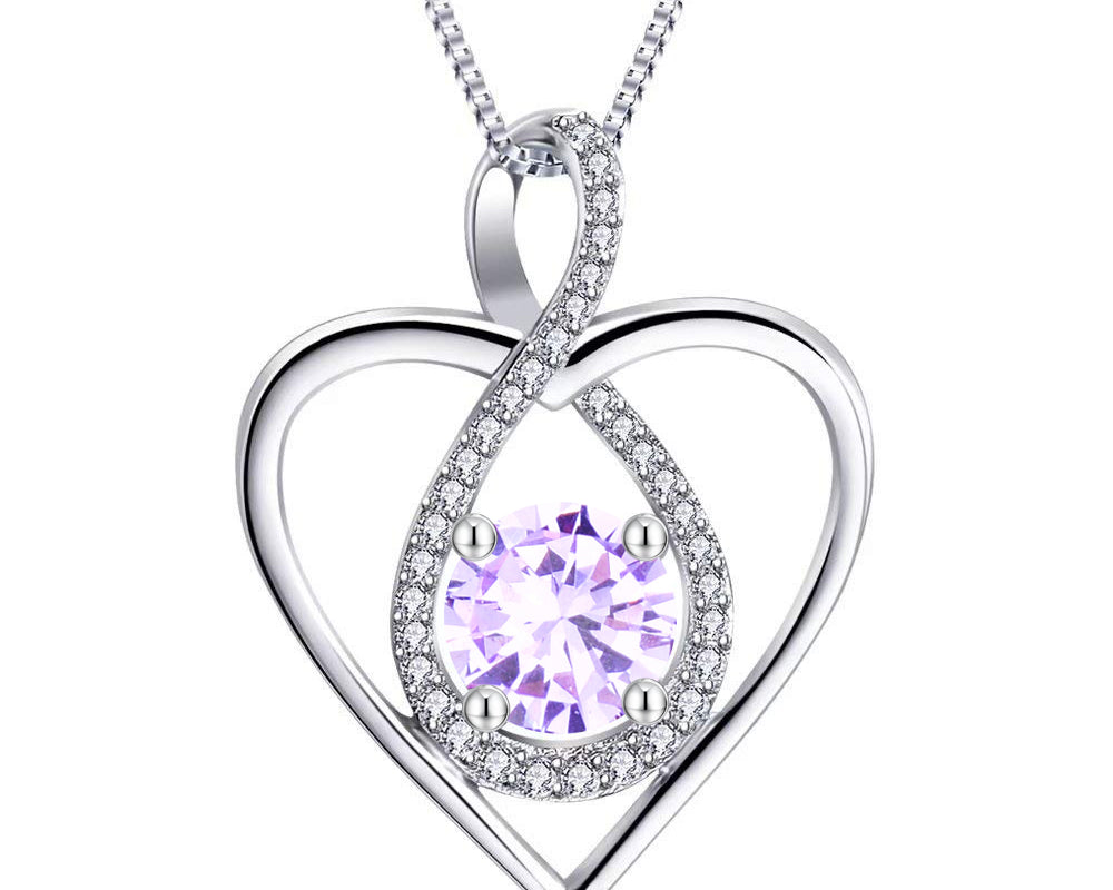 Infinity Heart Birthstone Necklace