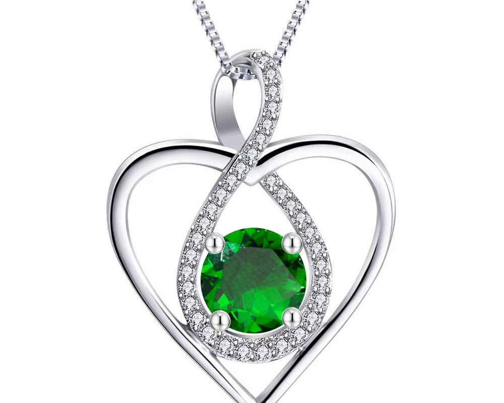 Infinity Heart Birthstone Necklace
