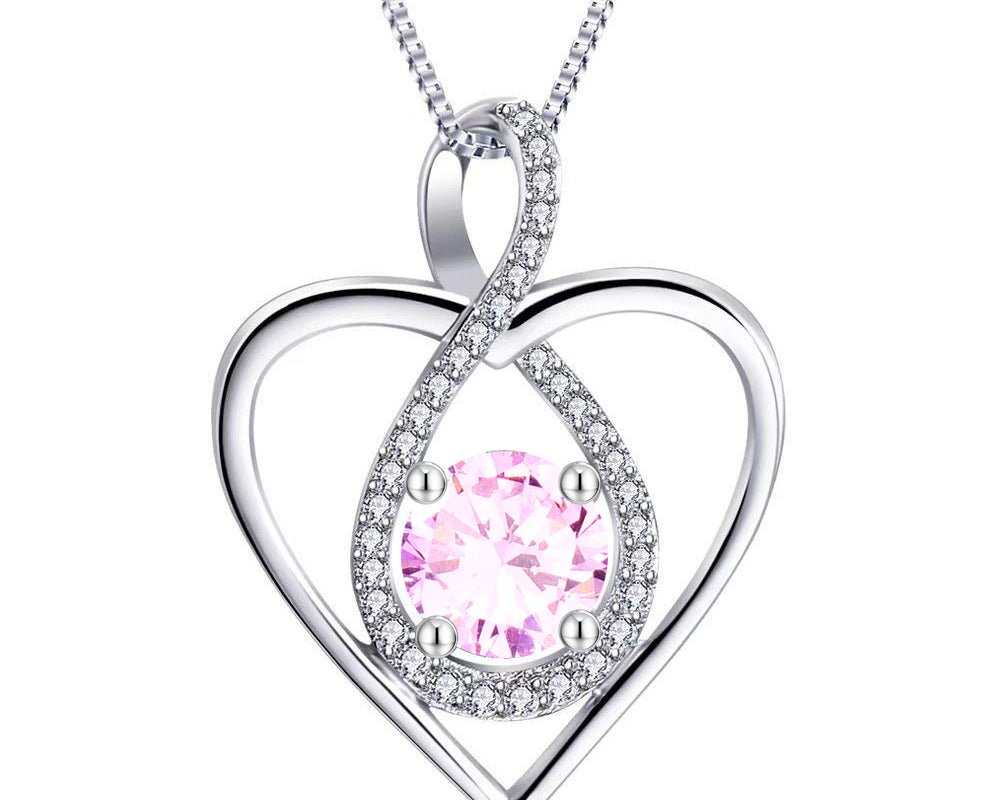 Infinity Heart Birthstone Necklace