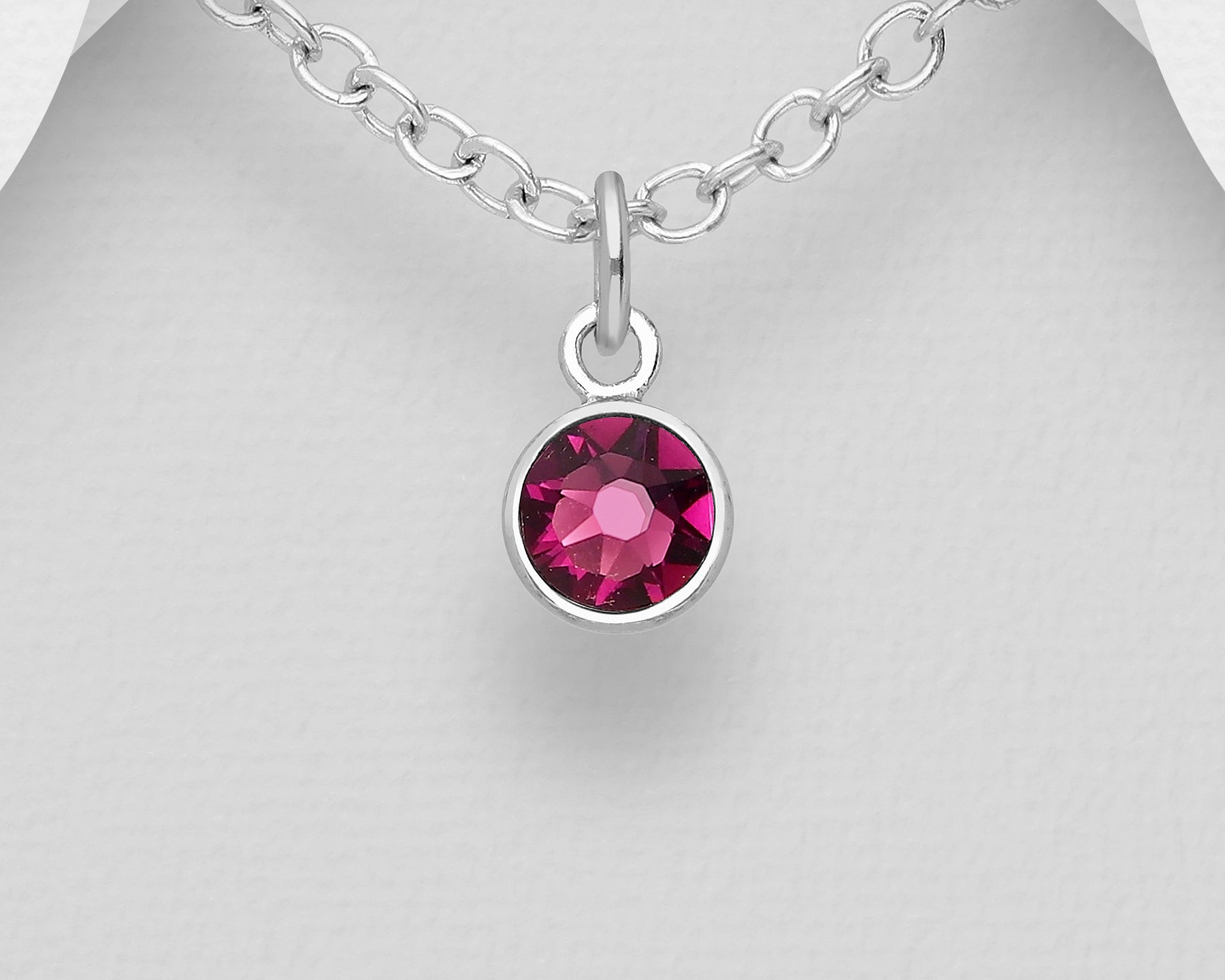 Small Swarovski Round Birthstone Necklace