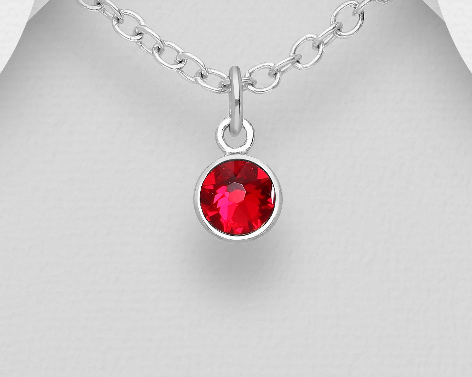 Small Swarovski Round Birthstone Necklace