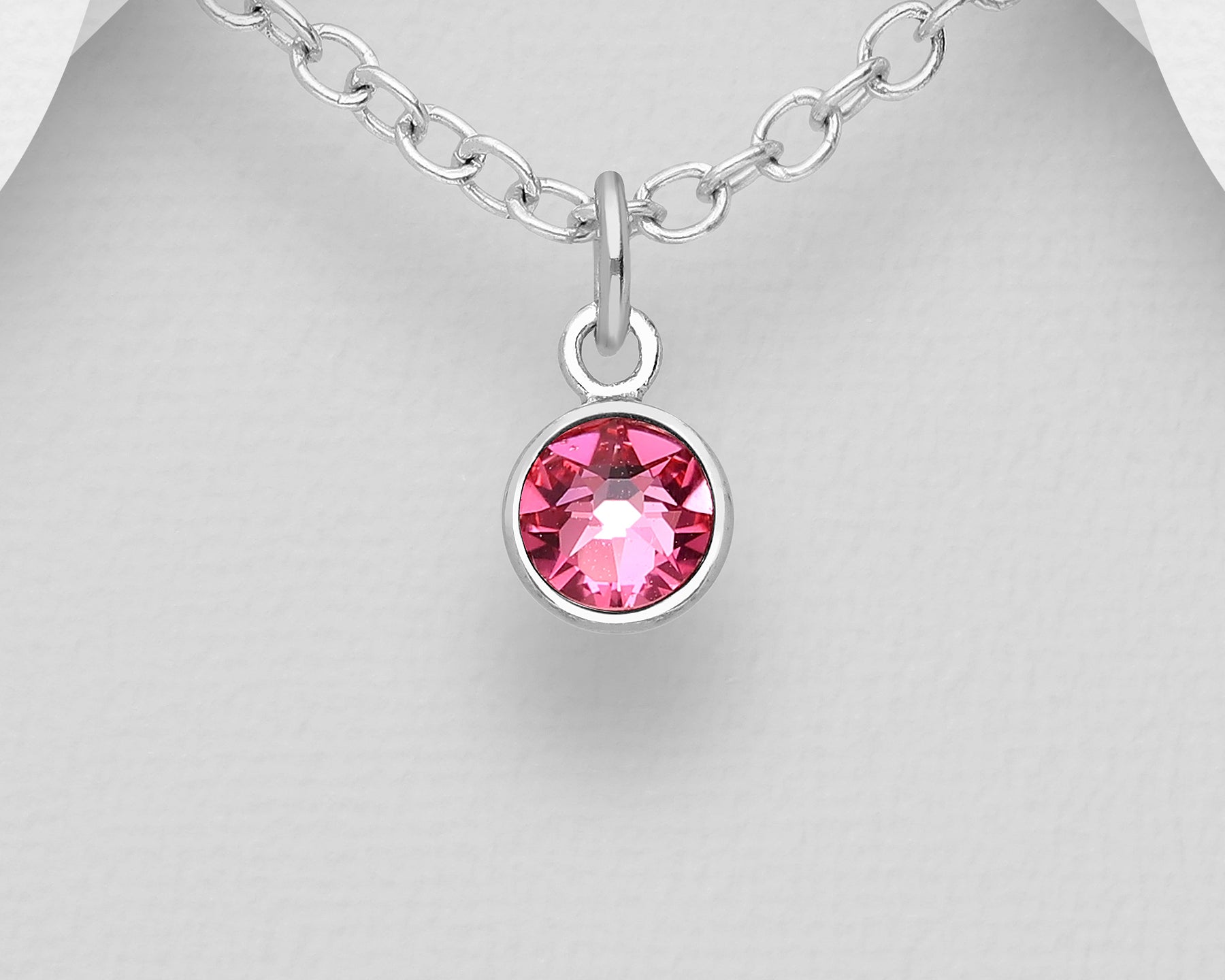 Small Swarovski Round Birthstone Necklace