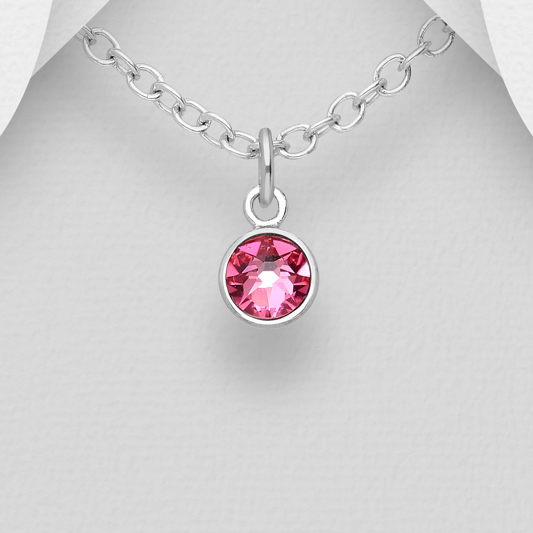 Small Swarovski Round Birthstone Necklace
