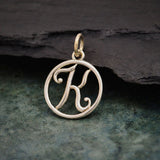 Circle Script Initial Necklace