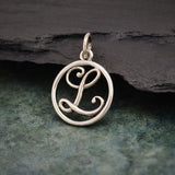 Circle Script Initial Necklace