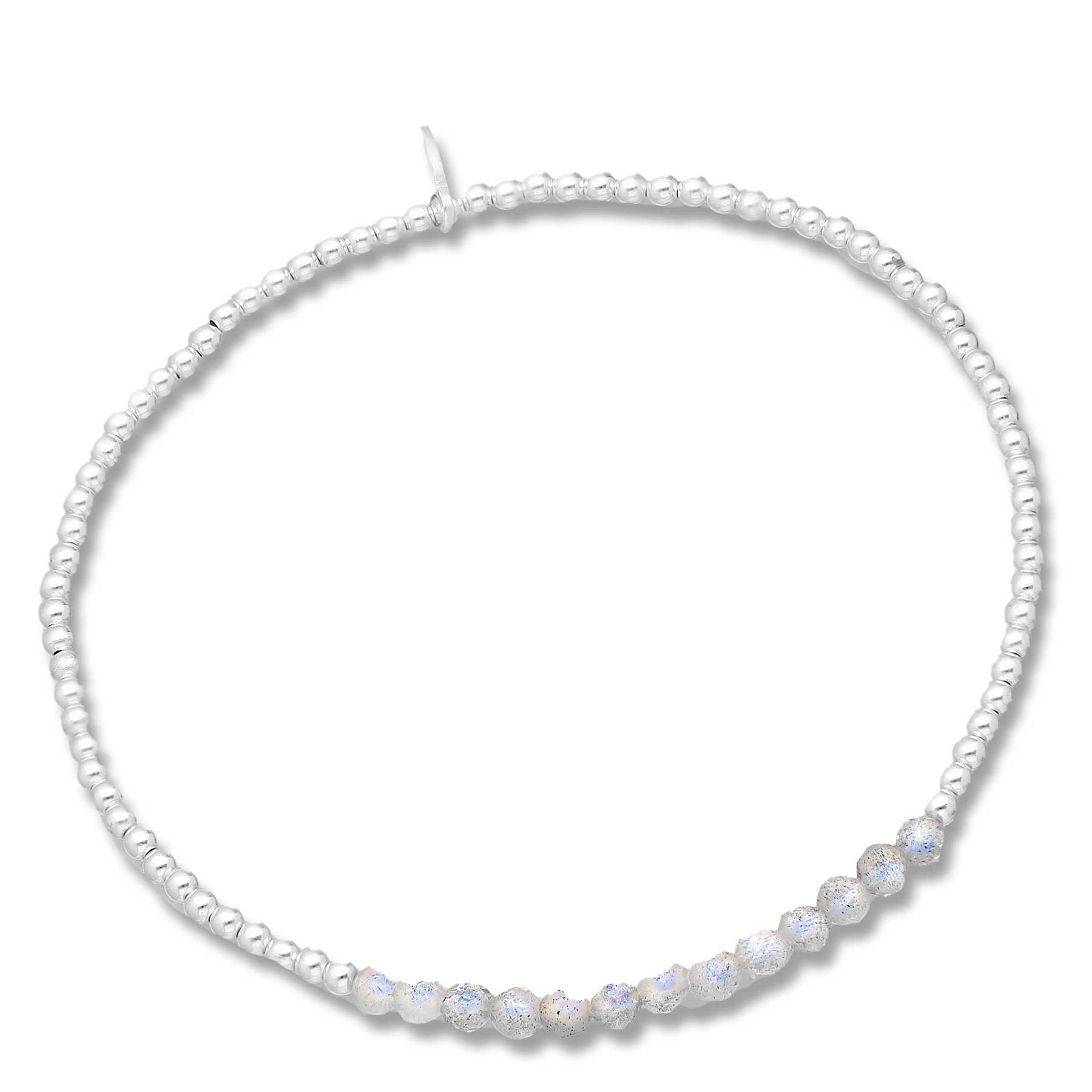 Gemstone Silver Stretch Bracelet