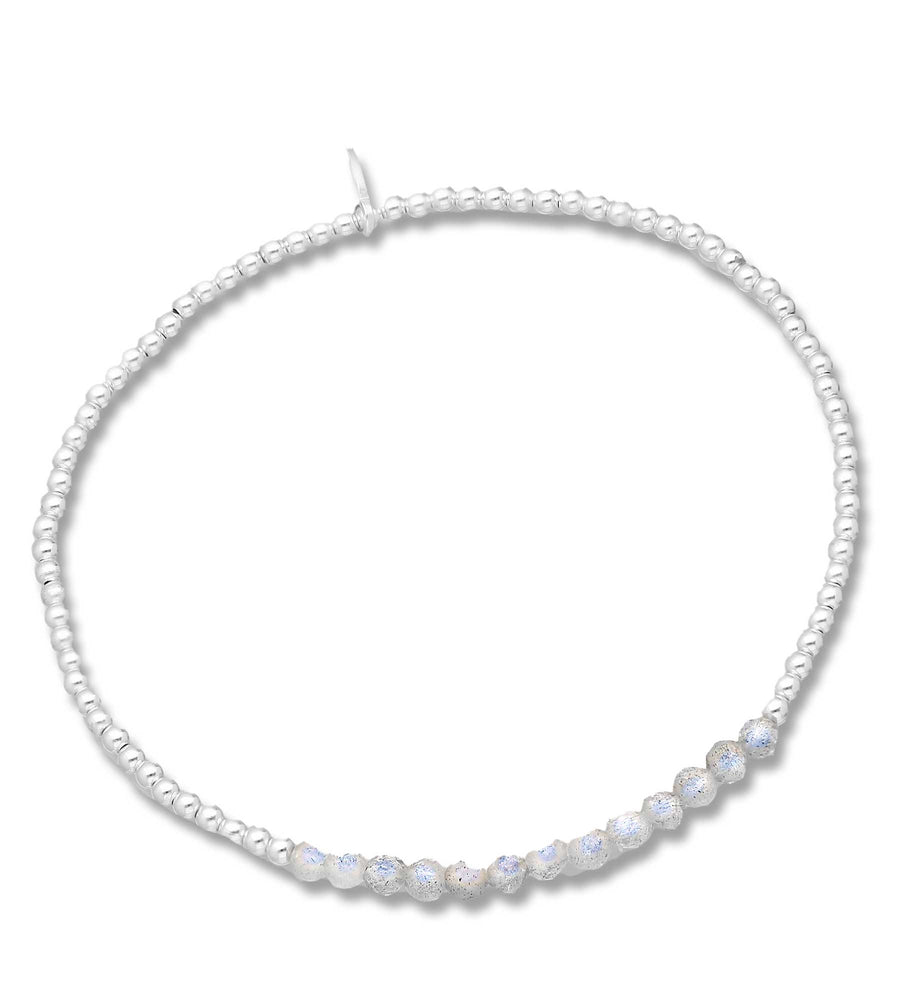 Gemstone Silver Stretch Bracelet