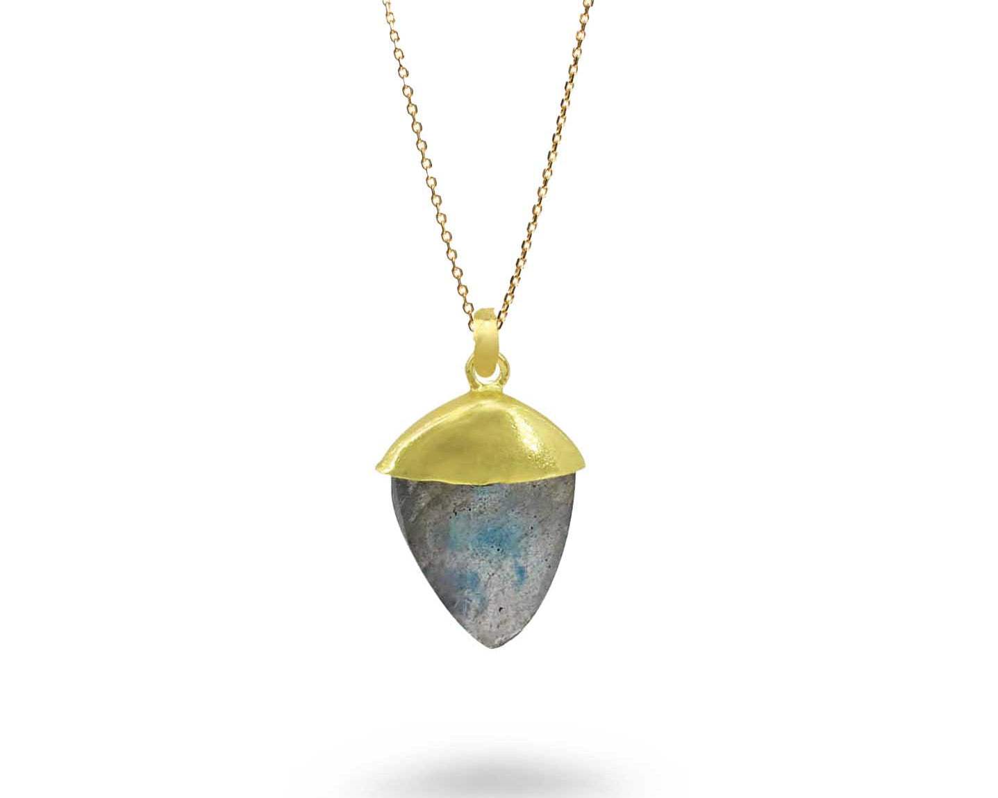 Semi Precious Cone Shape Necklace
