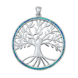 Large Opal Halo Tree of Life Necklace