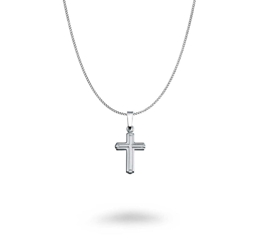 Wide Bordered Cross Necklace