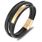 Stylish Layered Leather Men's Bracelet