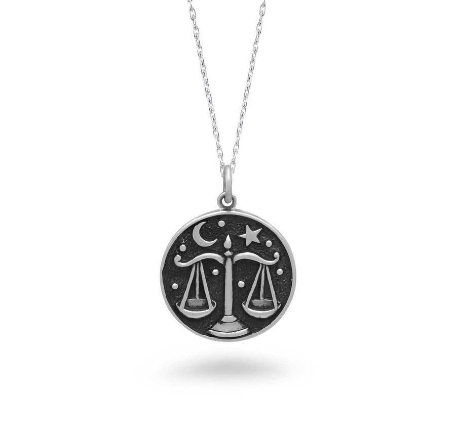 Libra Double-Sided Coin Zodiac Necklace
